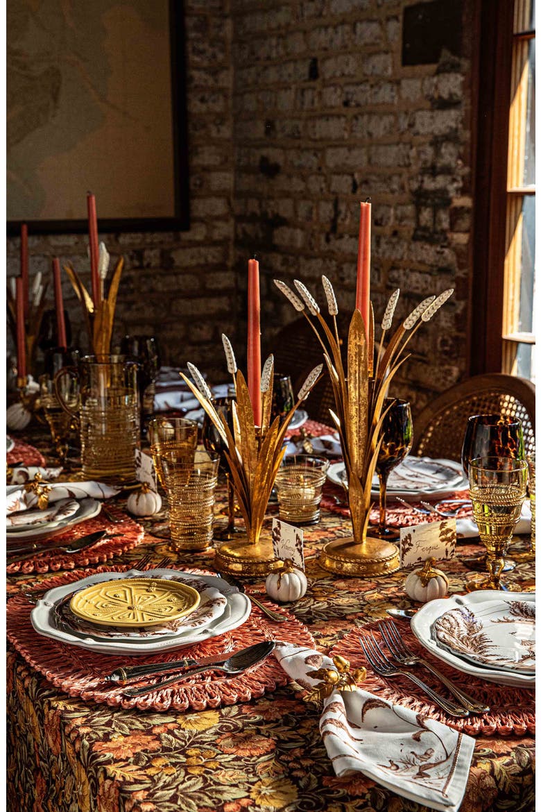 Willa Cotton Tablecloth, Alternate, color, AMBER