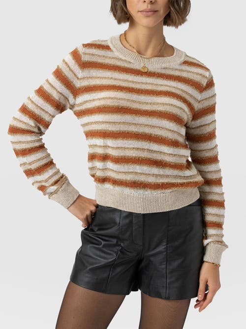 Saint + Sofia Fearne Knit Long Sleeve Tee In Multi