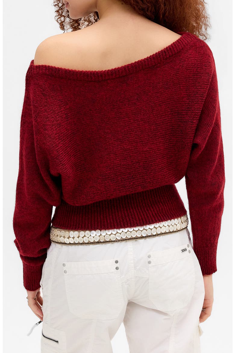 Jordan Slouch Off the Shoulder Sweater, Alternate, color, RED