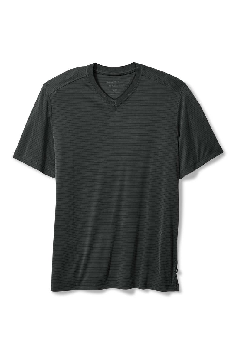 Bay Stripe IslandZone® V-Neck Performance T-Shirt, Main, color, COAL