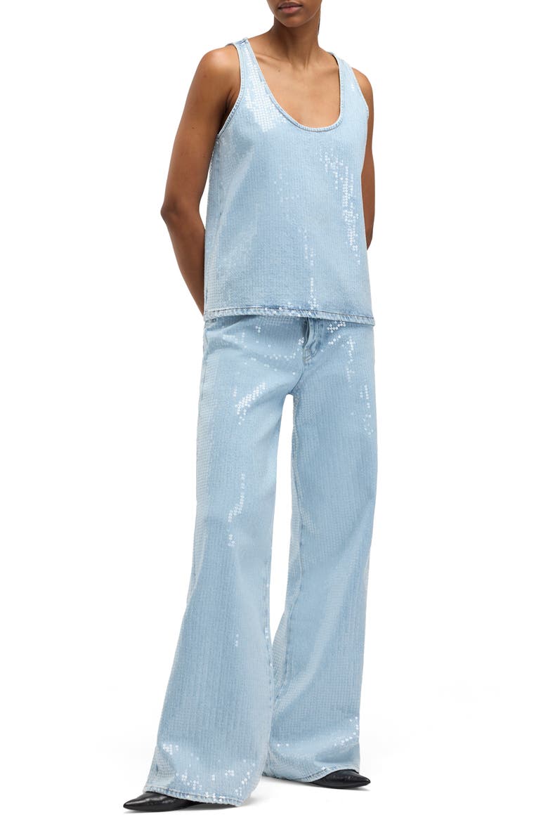 Sequin Denim Tank, Alternate, color, SHIMMER