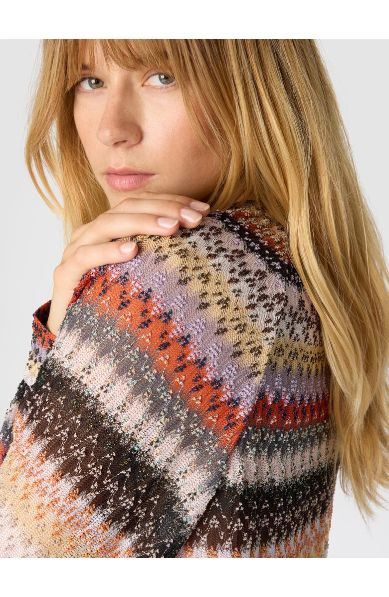 Missoni Long Sleeve Blouse In Lace, Alternate, color, Red & Blue