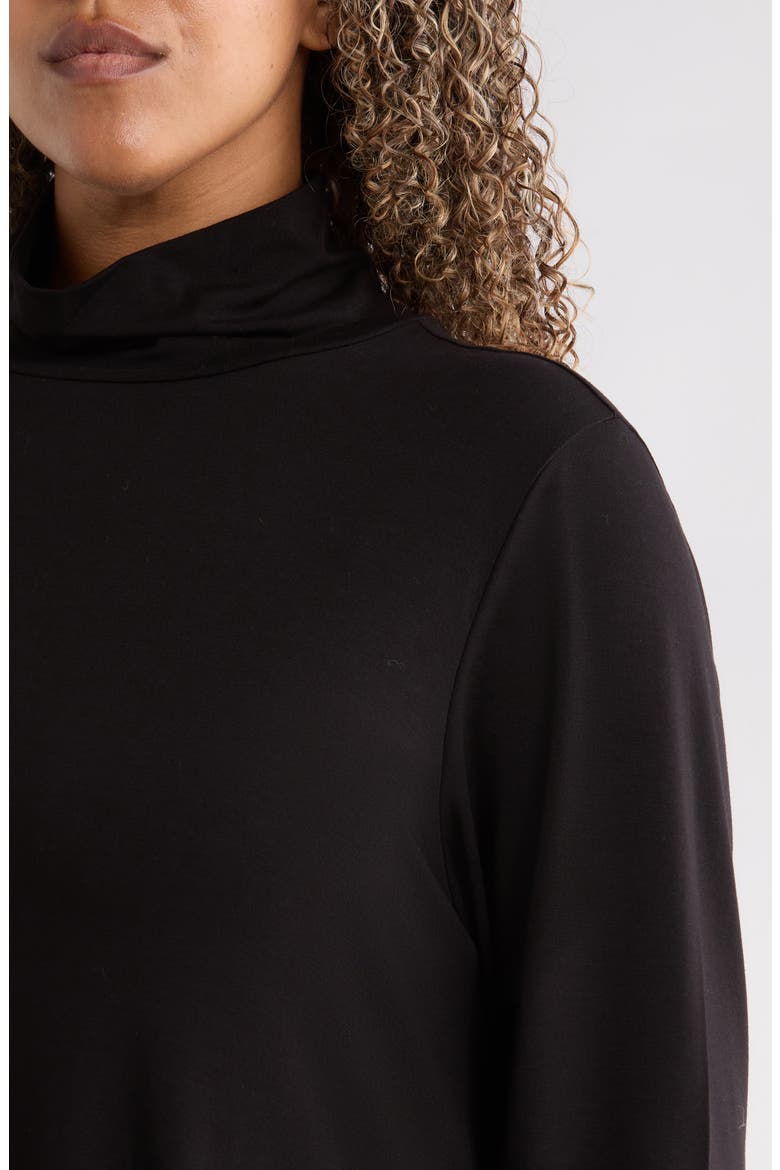 Turtleneck Long Sleeve Maxi Dress, Alternate, color, BLACK