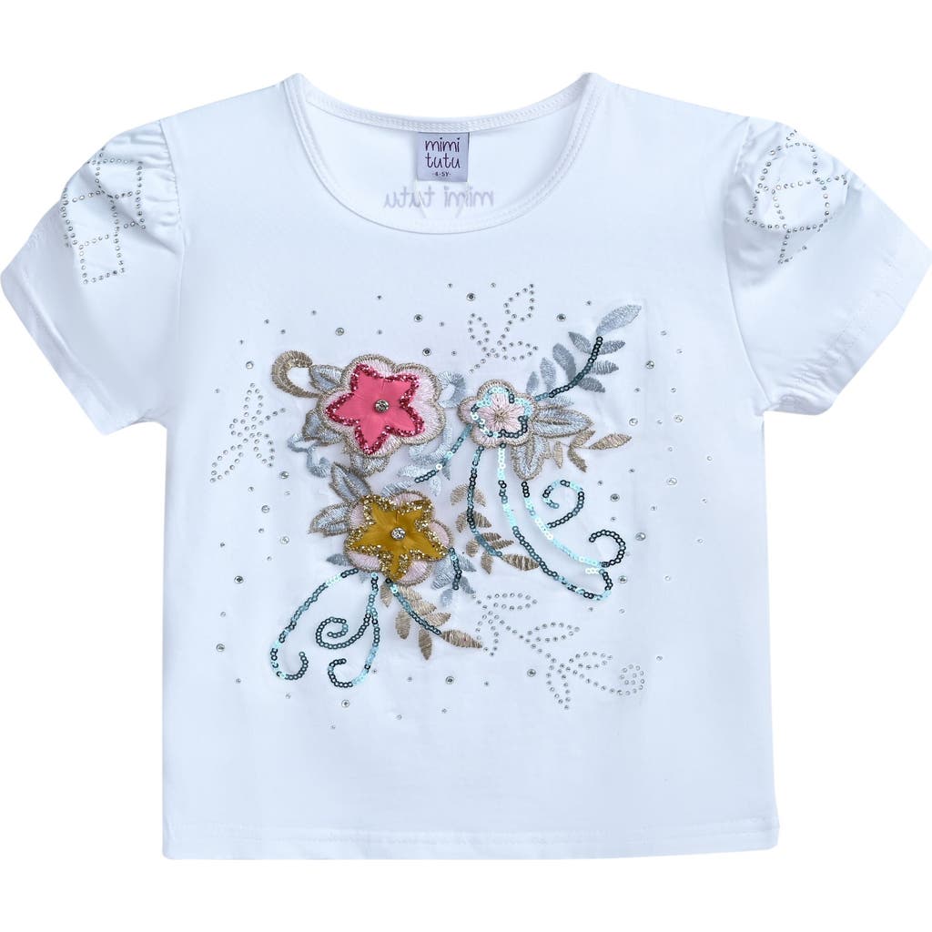 Shop Mimi Tutu Flowers T-shirt In White