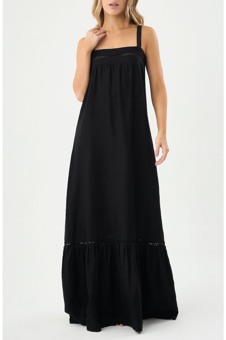 Aria Reversible Cover-Up Maxi Sundress, Main, color, BLACK