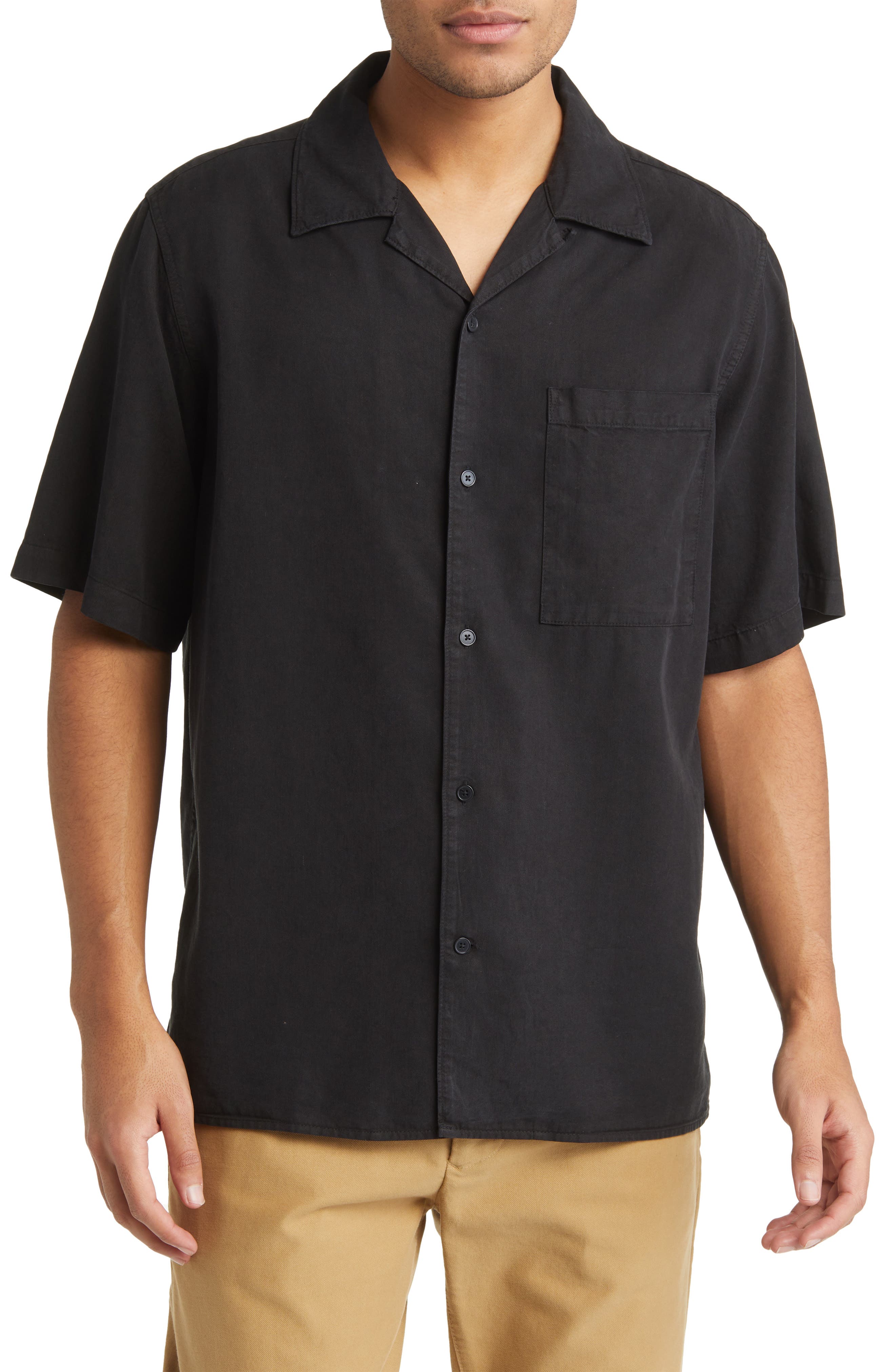 NN07 Julio 5029 Short Sleeve Lyocell & Linen Button-Up Camp Shirt