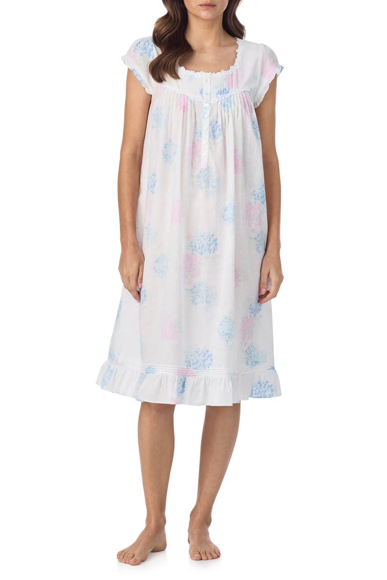 Floral Waltz Cotton Lawn Nightgown, Main, color, WHT/ FLOR