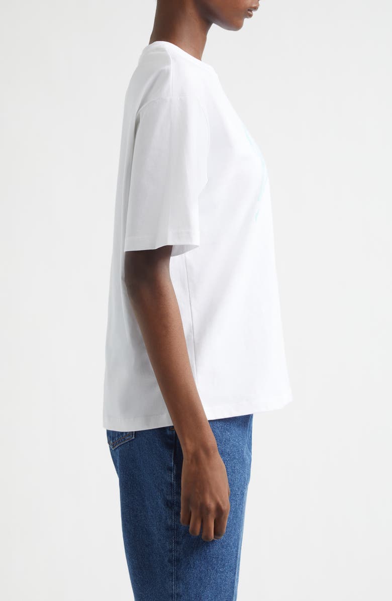 Balmain Brushstroke Paris Logo Graphic T-Shirt, Alternate, color, White/ Pale Green