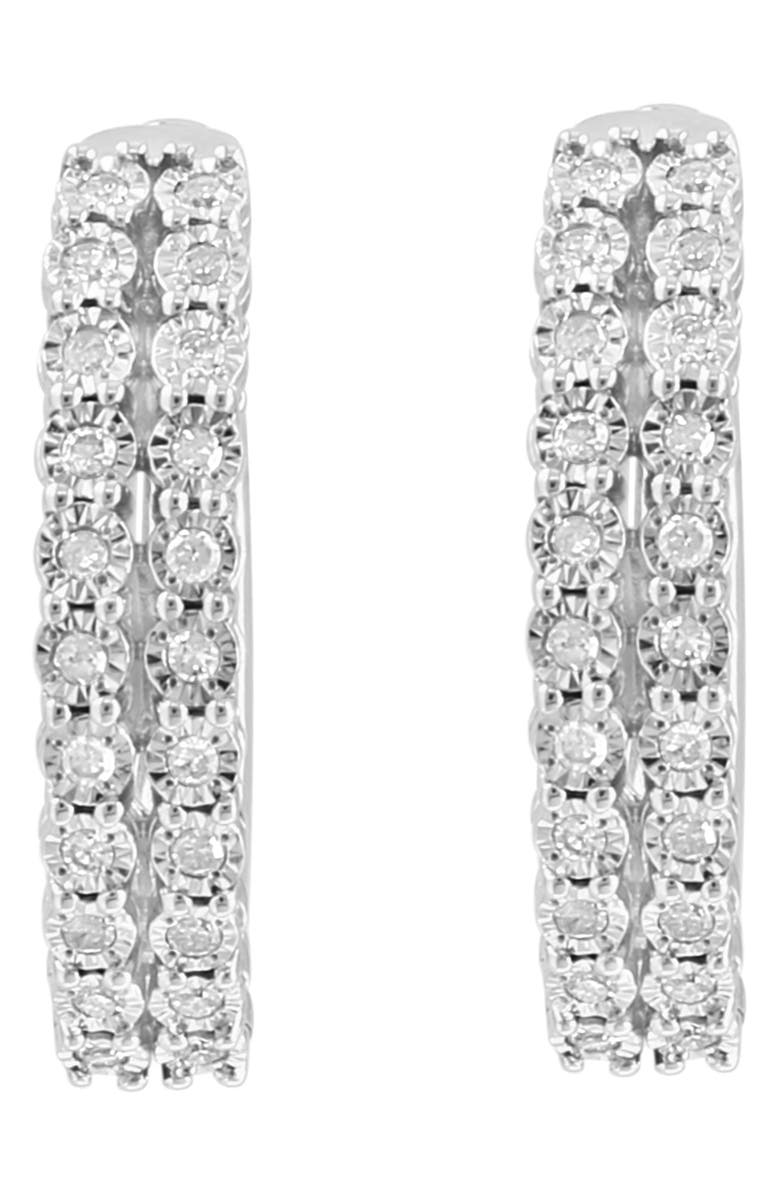 EFFY Sterling Silver Diamond Hoop Earrings - 0.28ct., Alternate, color, Silver