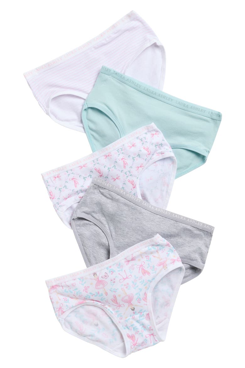 Kids' Assorted 5-Pack Bikini Briefs, Main, color, BALLET TRELLIS