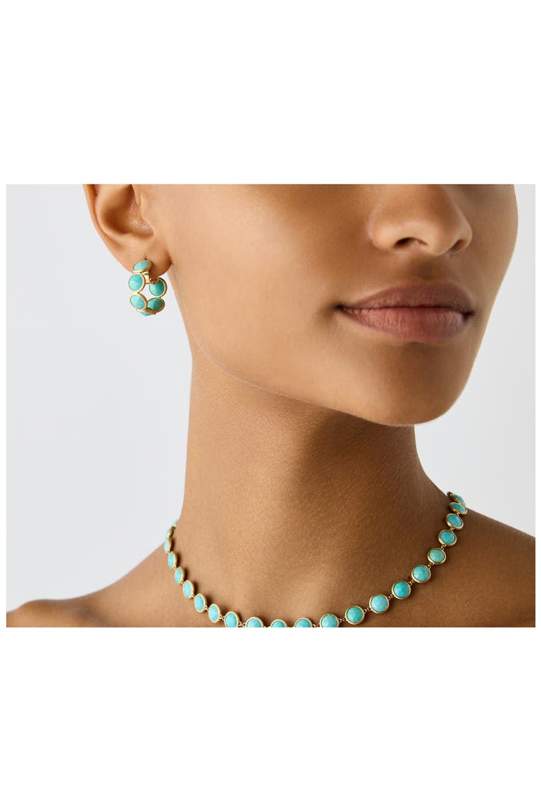 Jaipur Color Turquoise Hoop Earrings, Alternate, color, GOLD