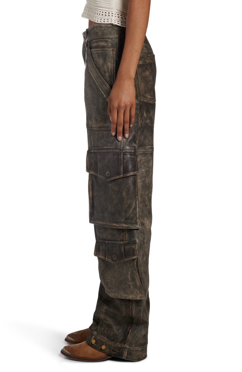 Golden Goose Leather Cargo Pants, Alternate, color, 