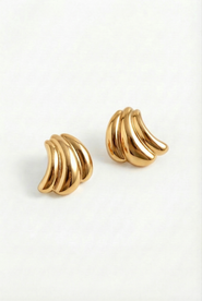 Joey Baby Sculptural Curve Polished Stud Earrings
