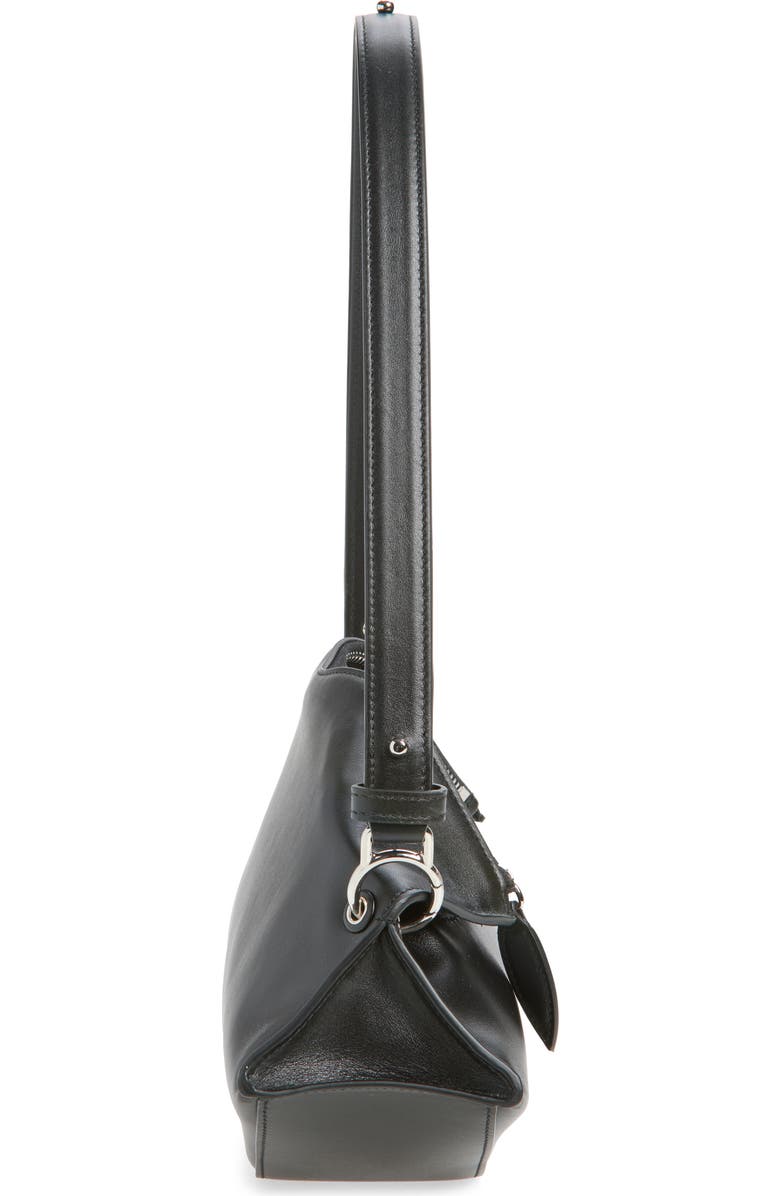 McQueen Manta Leather Clutch, Alternate, color, Black/ Silver