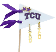 Color Shout Texas Christian University Pennant Pair Earring Set