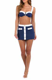 L'AGENCE Coco Colorblock High Waist Cover-Up Skirt