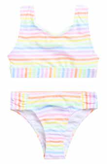 Nicole Miller Stripe Two-Piece Swimsuit