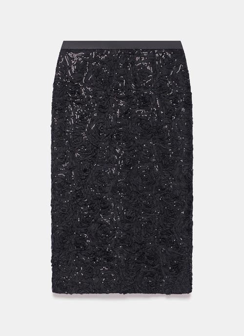 Mint Velvet Sequin Midi Skirt In Black