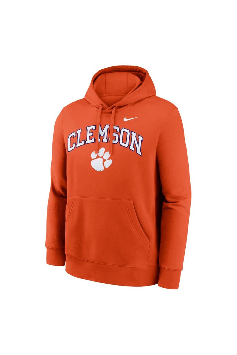 Men's Nike Orange Clemson Tigers Club Fleece Arch Pullover Hoodie, Alternate, color, Orange