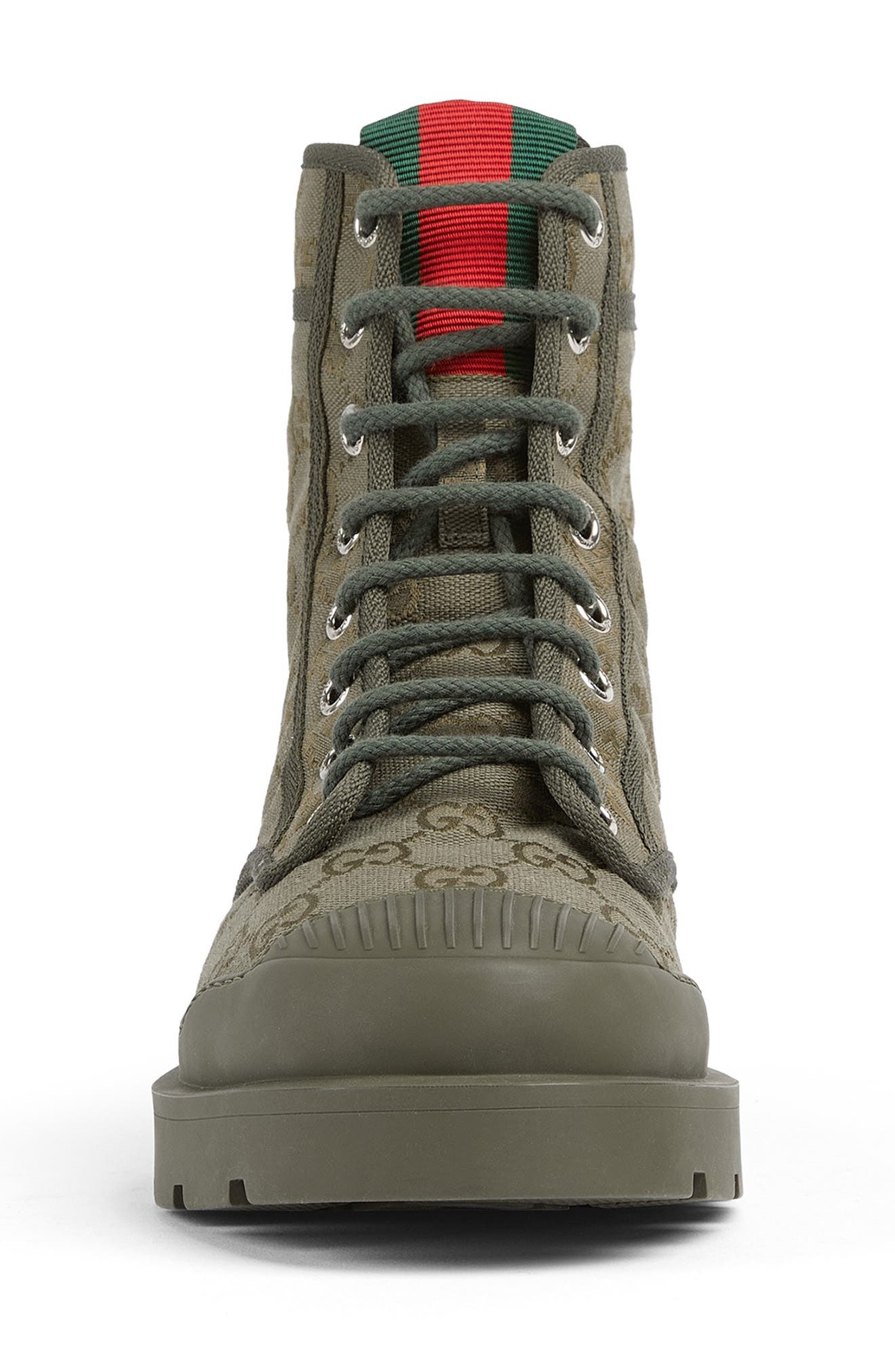 Gucci New Sherlin Combat Boot, Alternate, color, Olive