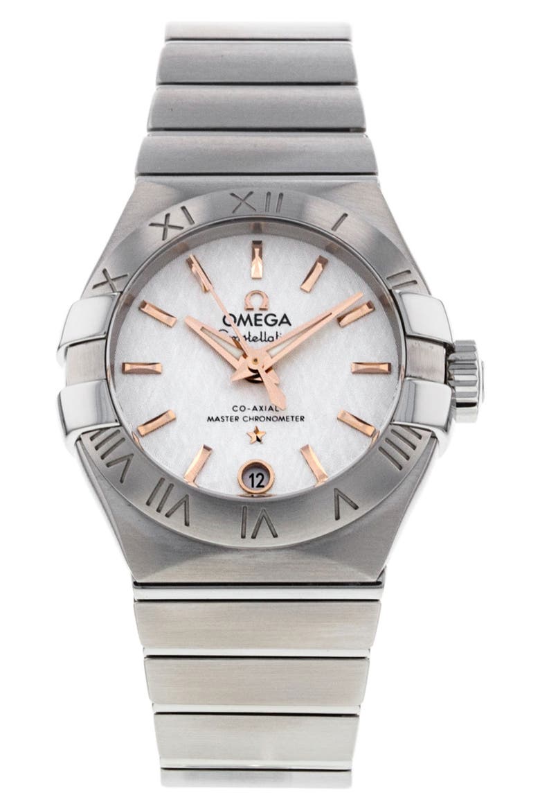 Omega Preowned 2019 Constellation Automatic Bracelet Watch, 27mm, Main, color, SILVER