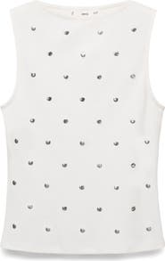 MANGO Stud Sleeveless Top