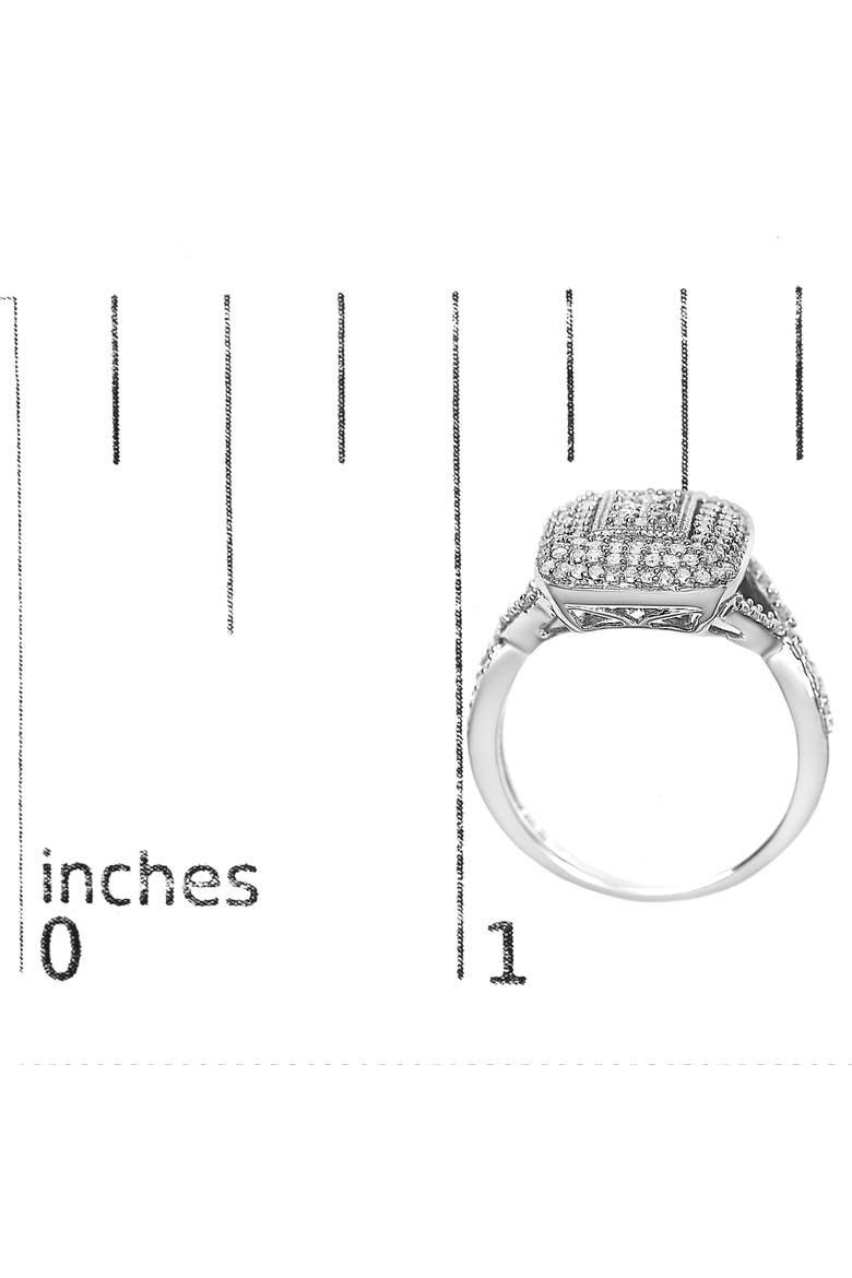 Silver 1/2 Cttw Round-Cut Diamond Cluster Cushion Ring, Alternate, color, Silver
