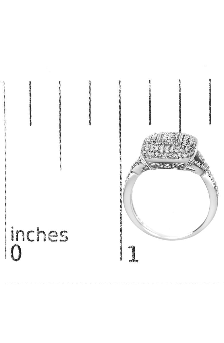 Haus of Brilliance .925 Sterling Silver 1/2 Cttw Round-Cut Diamond Cluster Cushion Ring, Alternate, color, Silver