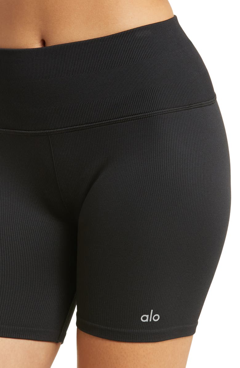 Alo Seamless Rib Bike Shorts, Alternate, color,
