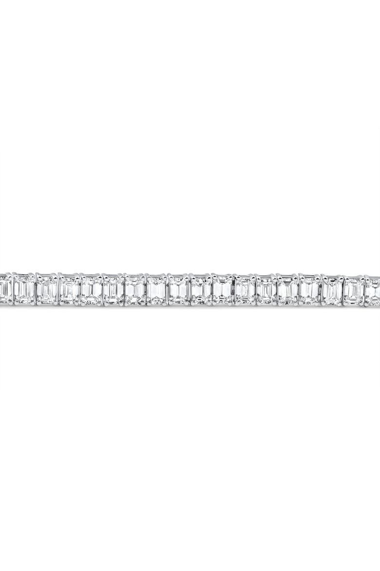 12.25Ct Emerald Cut Diamond Tennis Bracelet 7" 14k Gold Lab Grown, Alternate, color, 14k White Gold