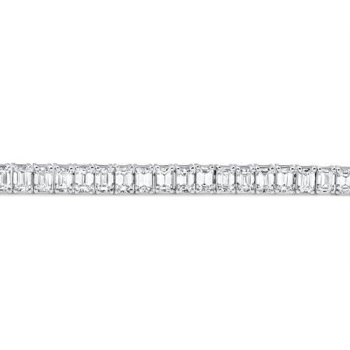 Bliss Diamond 7ct Emerald Cut Diamond Tennis Bracelet 7" 14k Gold In Metallic