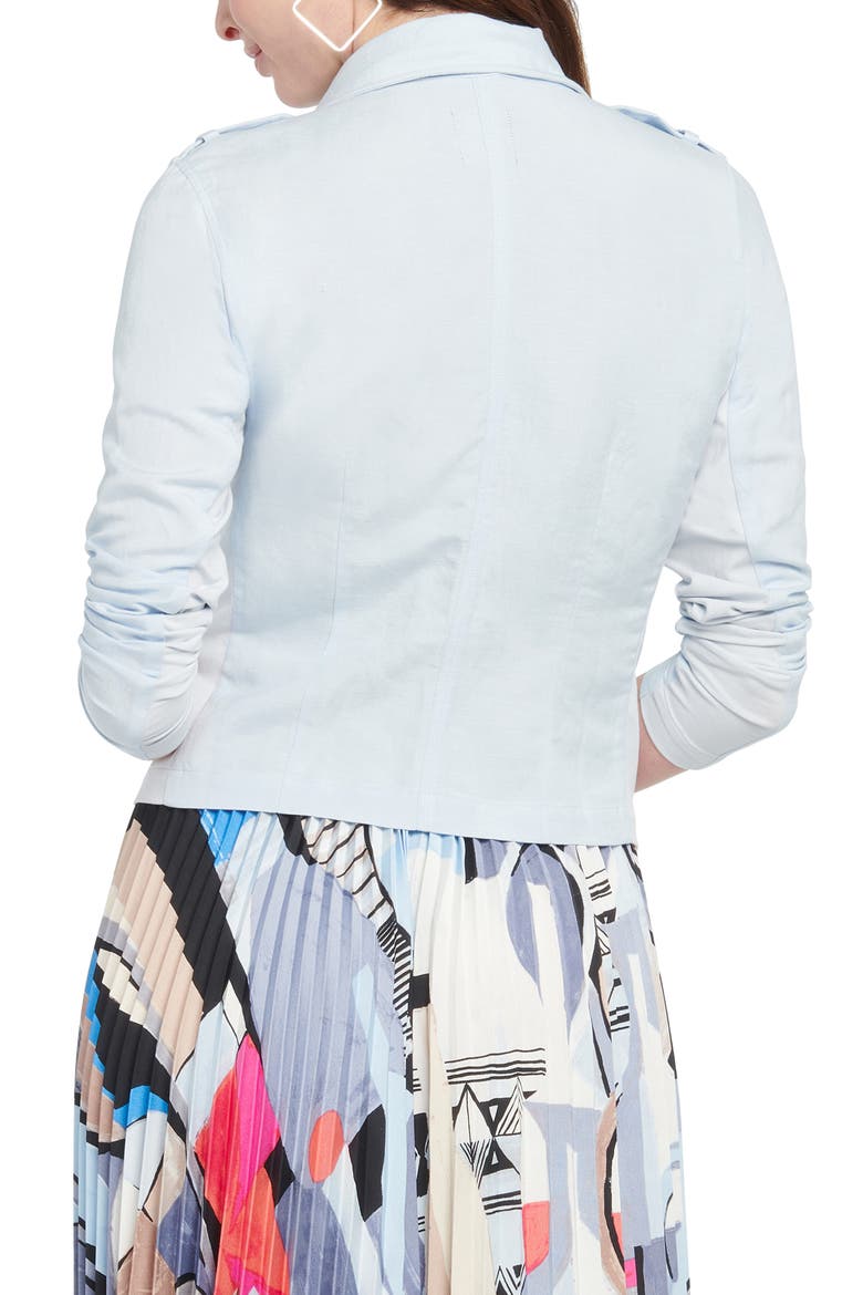 Linen Blend Biker Jacket, Alternate, color, LIGHT SKY