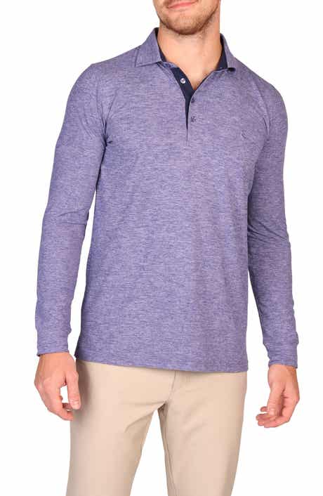 TailorByrd Brushed Mélange Long Sleeve Polo