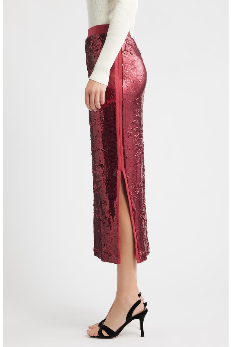 Ebibi Sequin Pencil Skirt, Alternate, color, DK RD