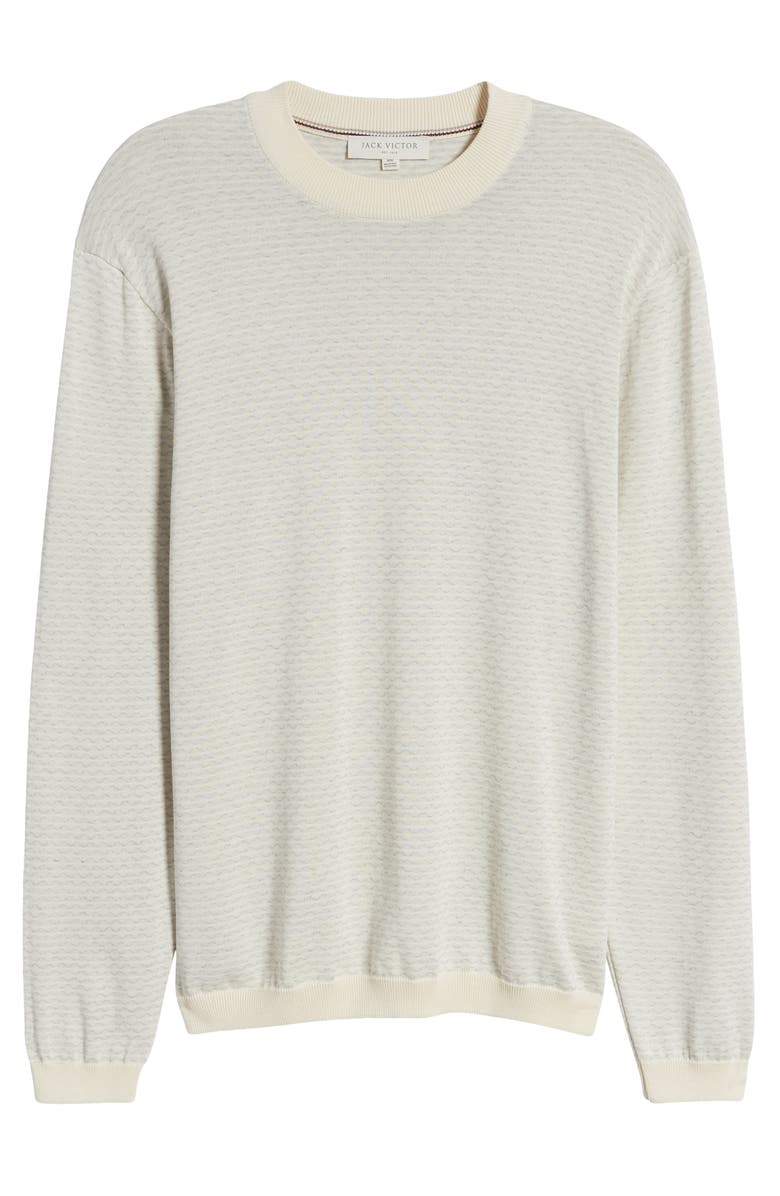 Jack Victor Bartholomew Geo Pattern Cotton & Silk Crewneck Sweater, Alternate, color,