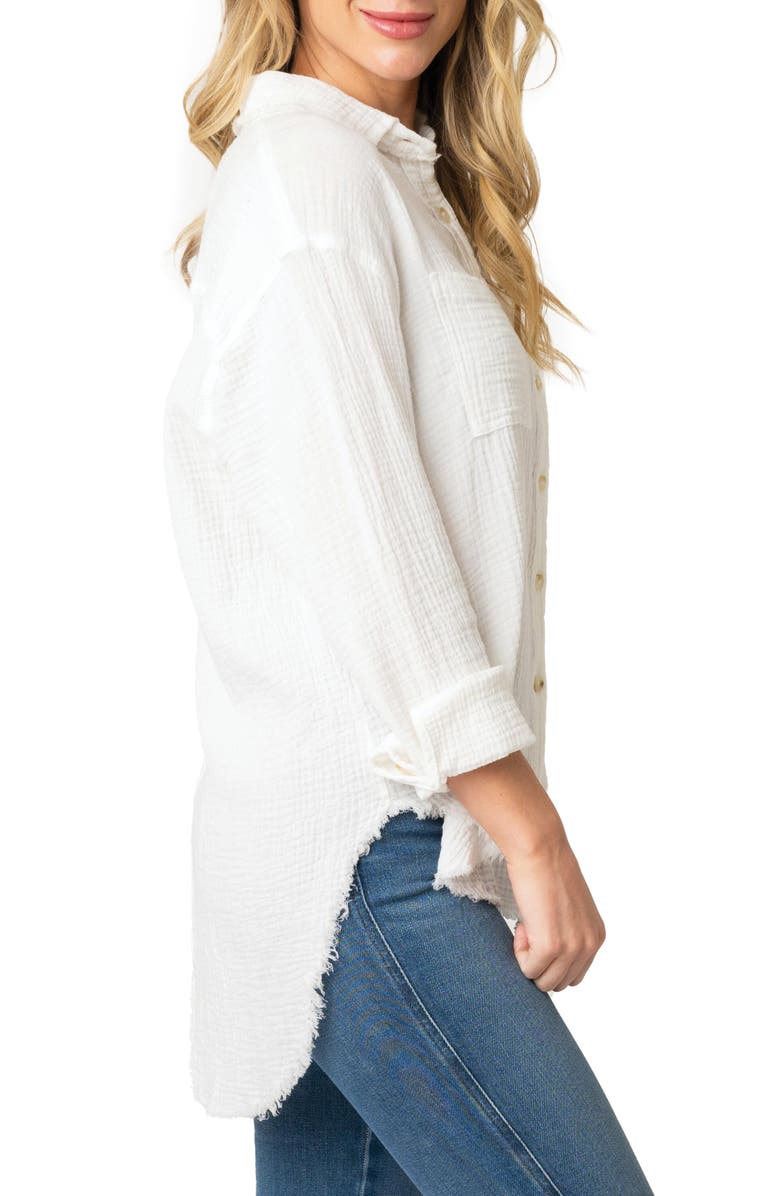GIBSONLOOK Beachside Gauze Shirt, Alternate, color, Off White