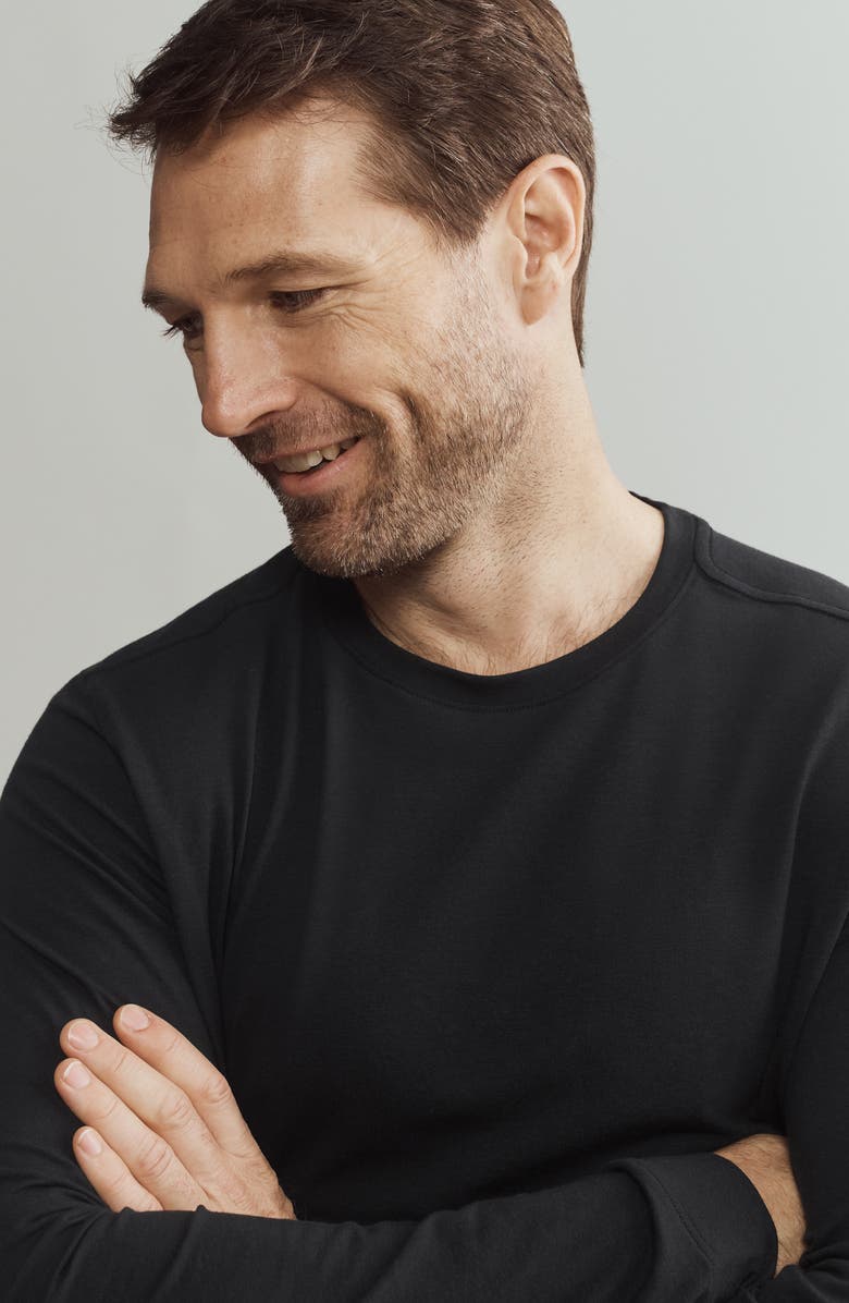 Rhone Origin Long Sleeve Crewneck T-Shirt, Alternate, color, Black