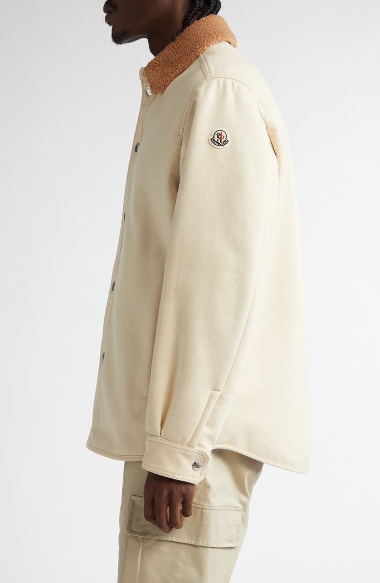 Moncler Teddy Collar Cotton Shirt Jacket, Alternate, color, 