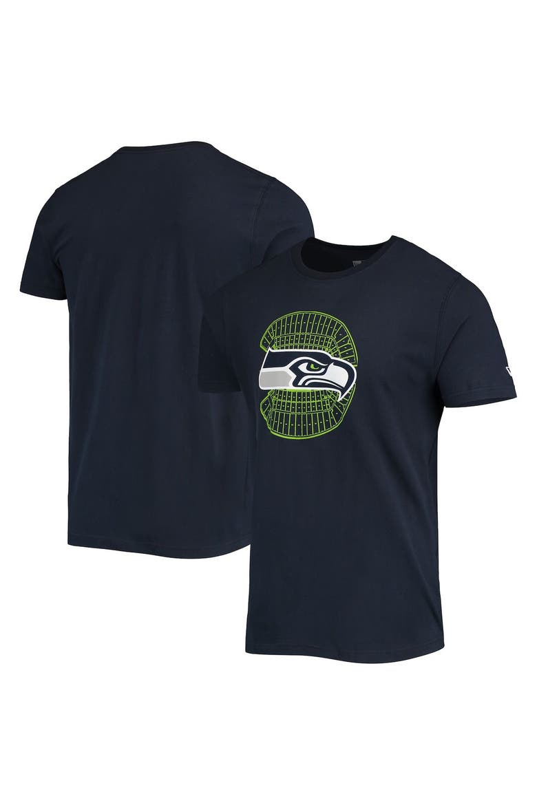 Men's New Era College Navy Seattle Seahawks Stadium T-Shirt, Main, color, Navy