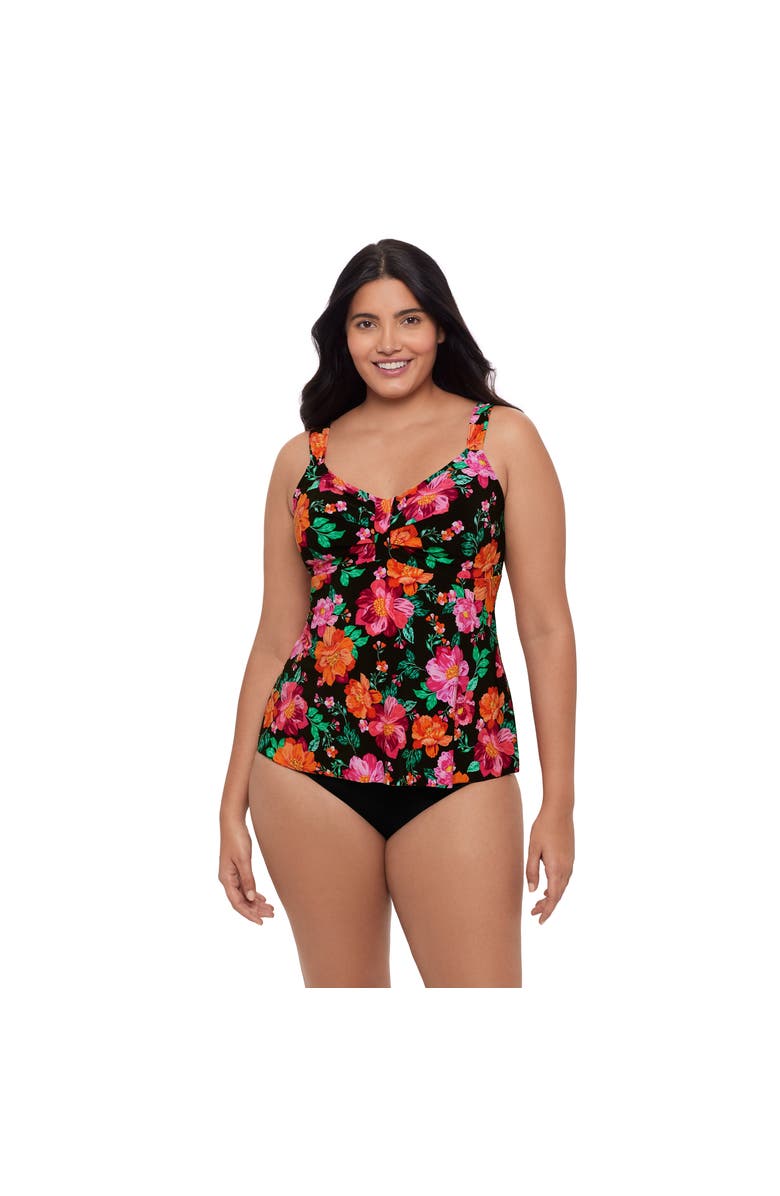 Trimshaper Lily V-Neckline Tankini Swimsuit Top, Main, color, Hothouse Garden