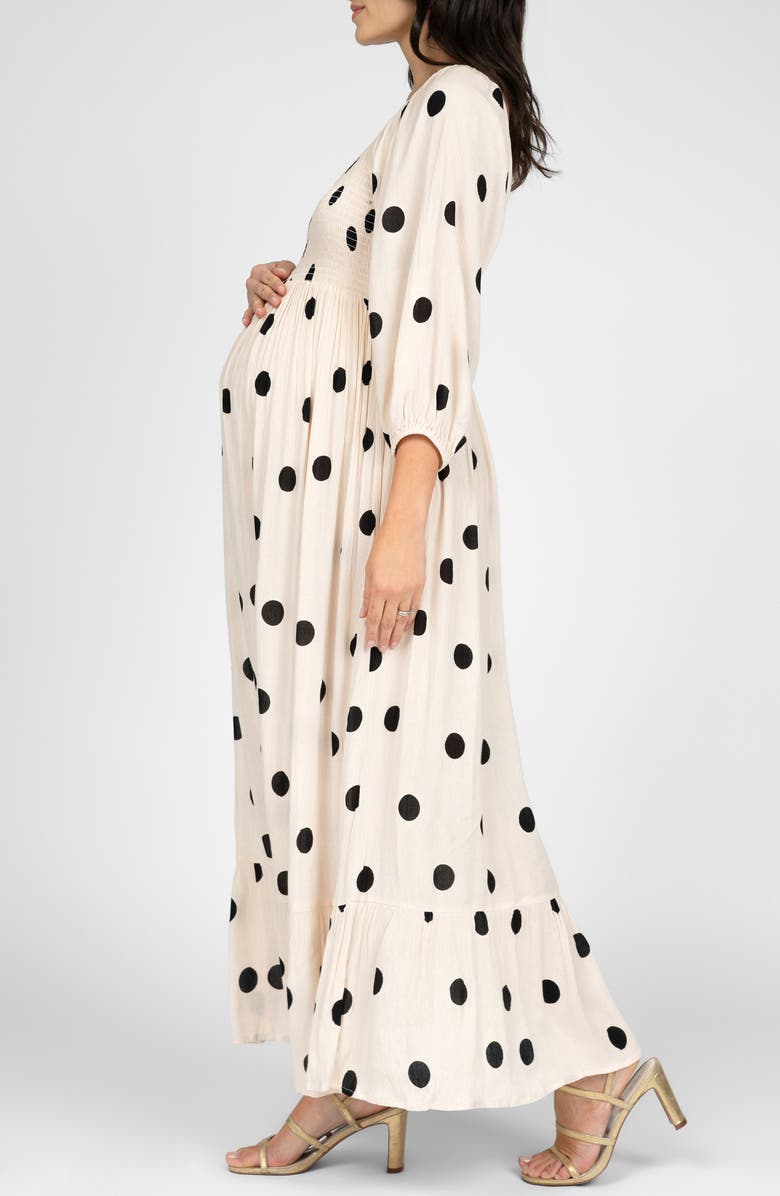 Seraphine Shirred Midi Maternity Dress, Alternate, color, 