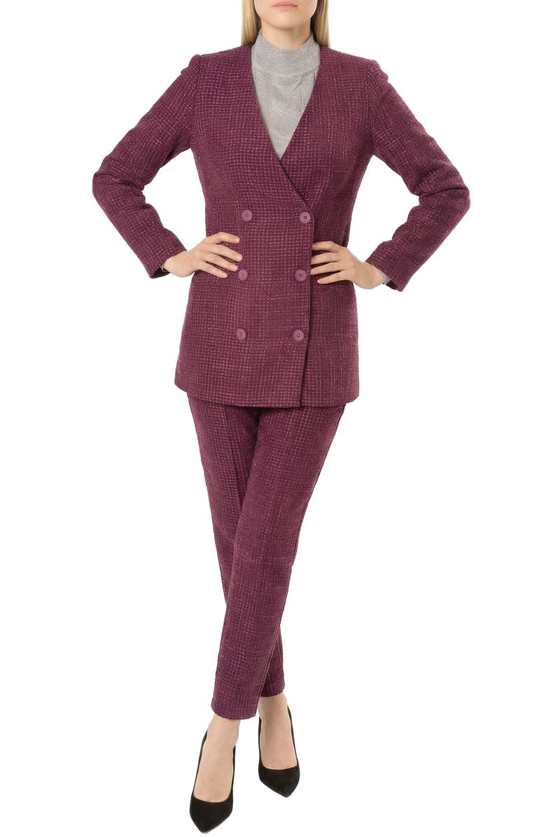 AREA STARS Tia Tweed Jacket, Alternate, color, Purple Tweed