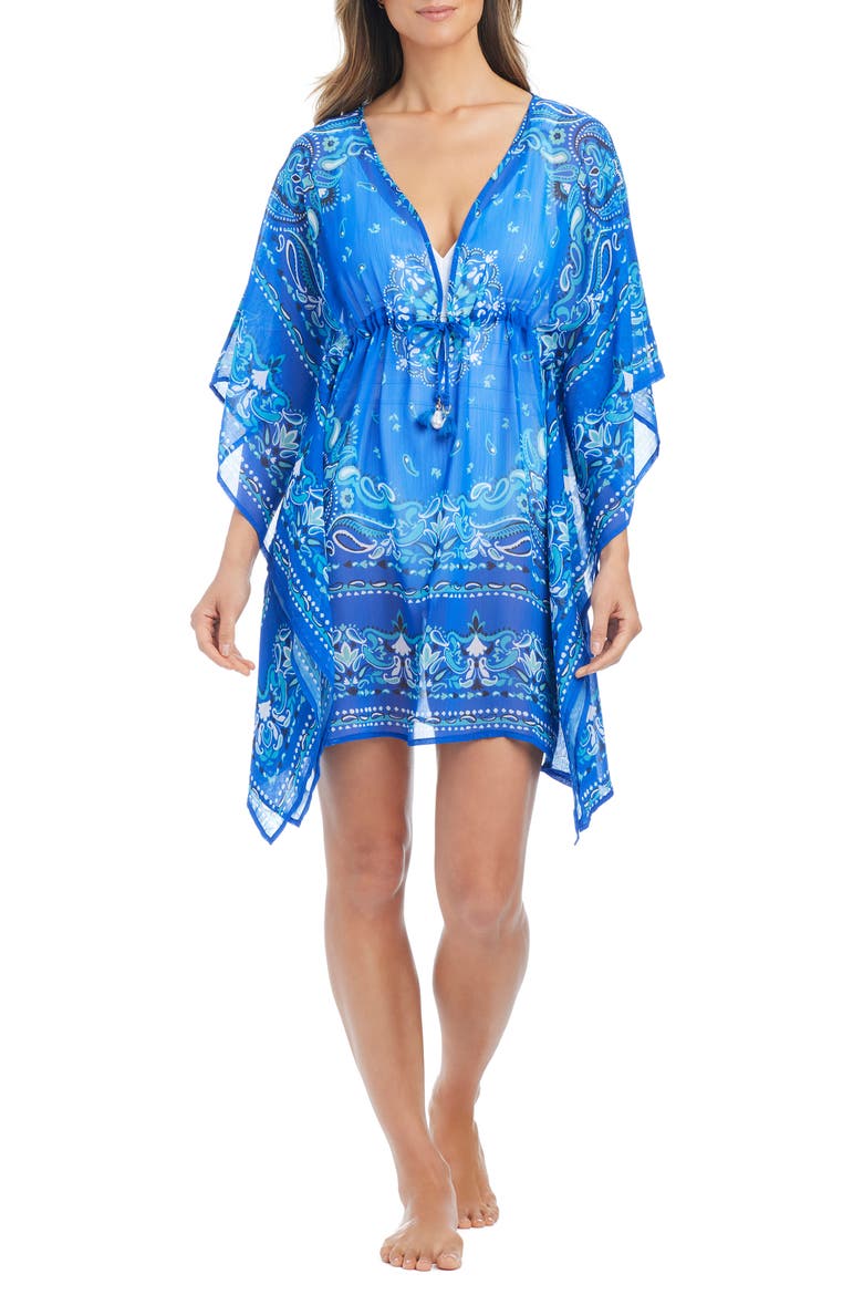Sheer Cover-Up Caftan, Main, color, BLEU DEPTHS