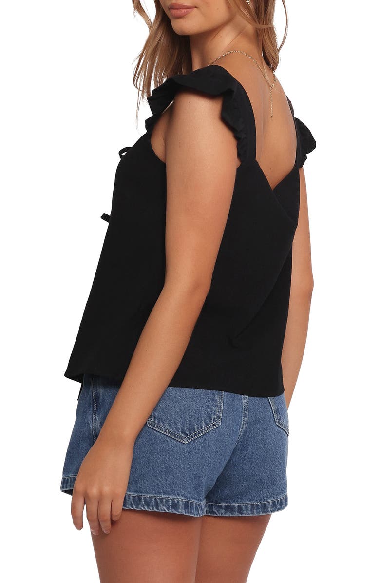 Petal & Pup Elsie Cotton Tie Front Top, Alternate, color, Black