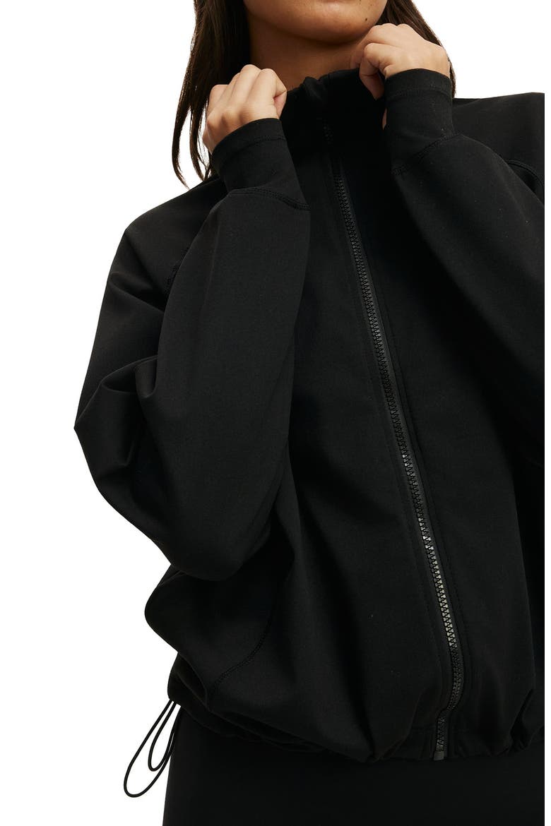 Women's Active Oversized Track Jacket, Alternate, color, Black