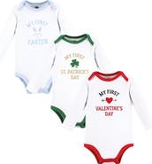 Hudson Baby Cotton Long-Sleeve Bodysuit 3Pk