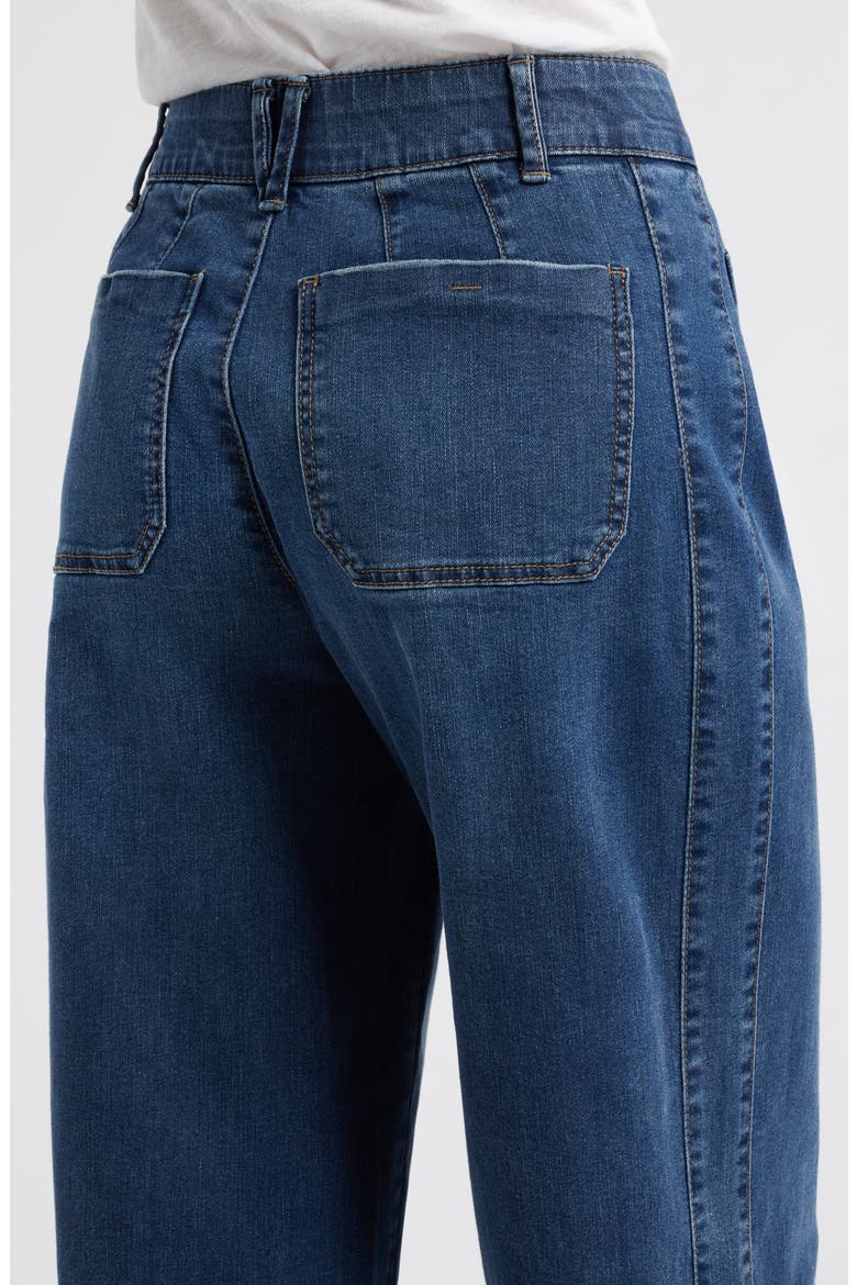 Patch Pocket High Waist Wide Leg Jeans, Alternate, color, BLUE