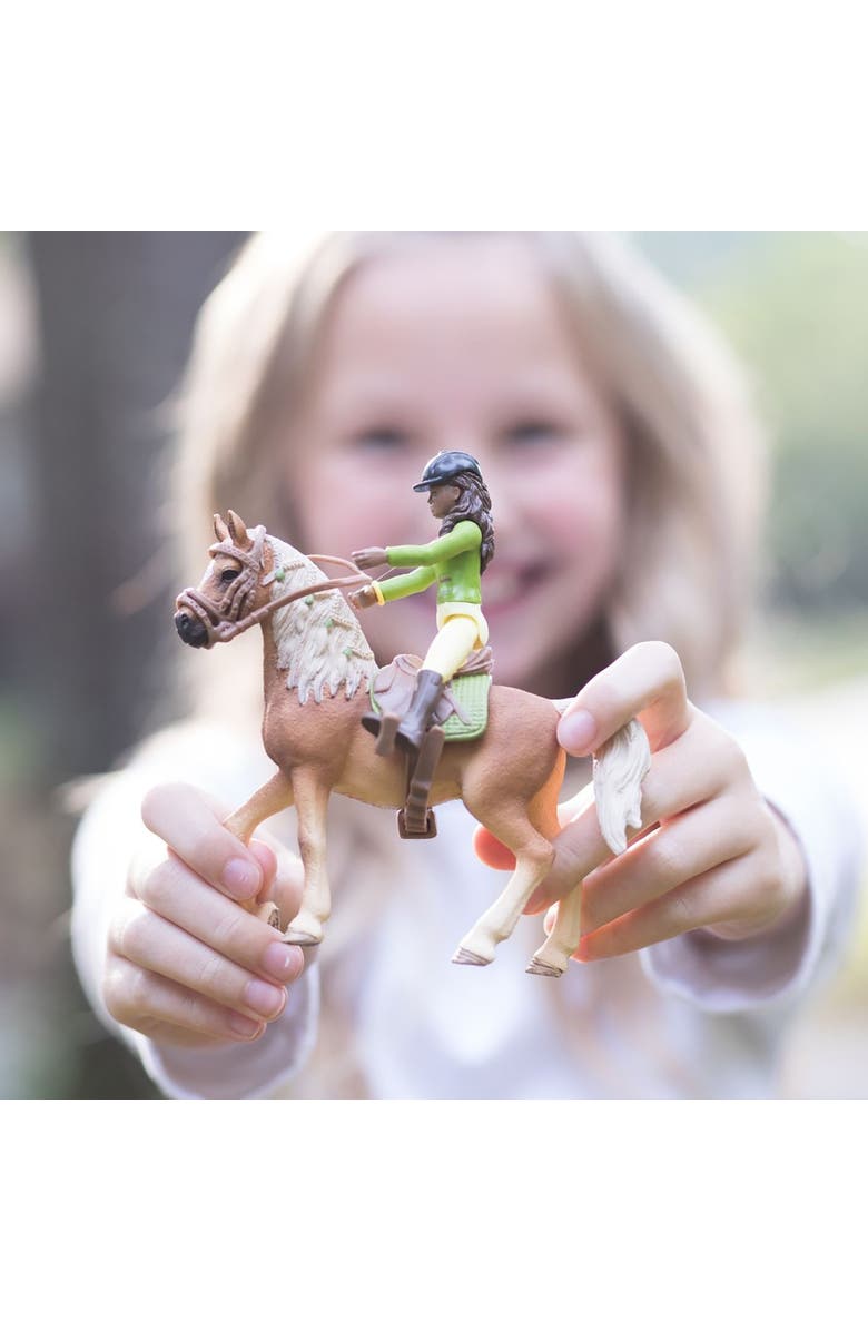 Schleich Horse Club Sarah & Mystery Rider Figurine Playset, Alternate, color, Multicolored