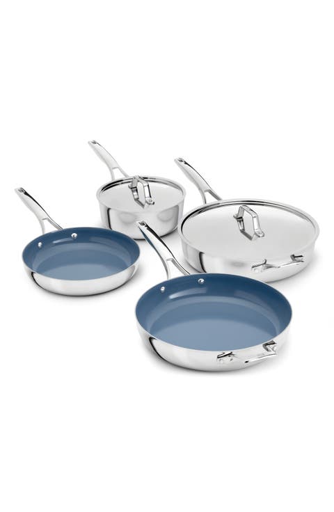 Premier Ceramic Nonstick Stainless Steel 6-Piece Cookware Set