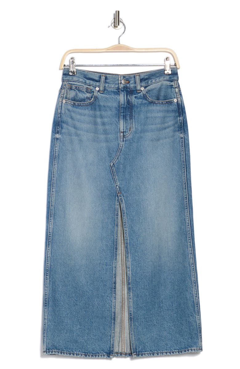 Madewell The Rilee Denim Midi Skirt, Alternate, color, Enmore Wash